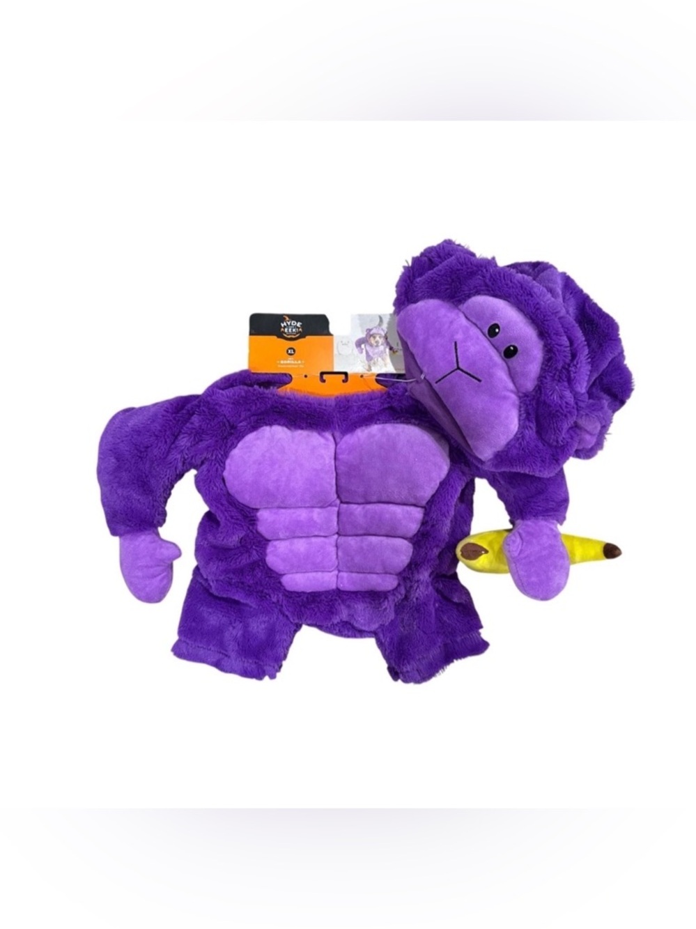 Hyde & Eek! Purple Gorilla Pet Costume XL With Hood & Toy - Picture 2 of 6